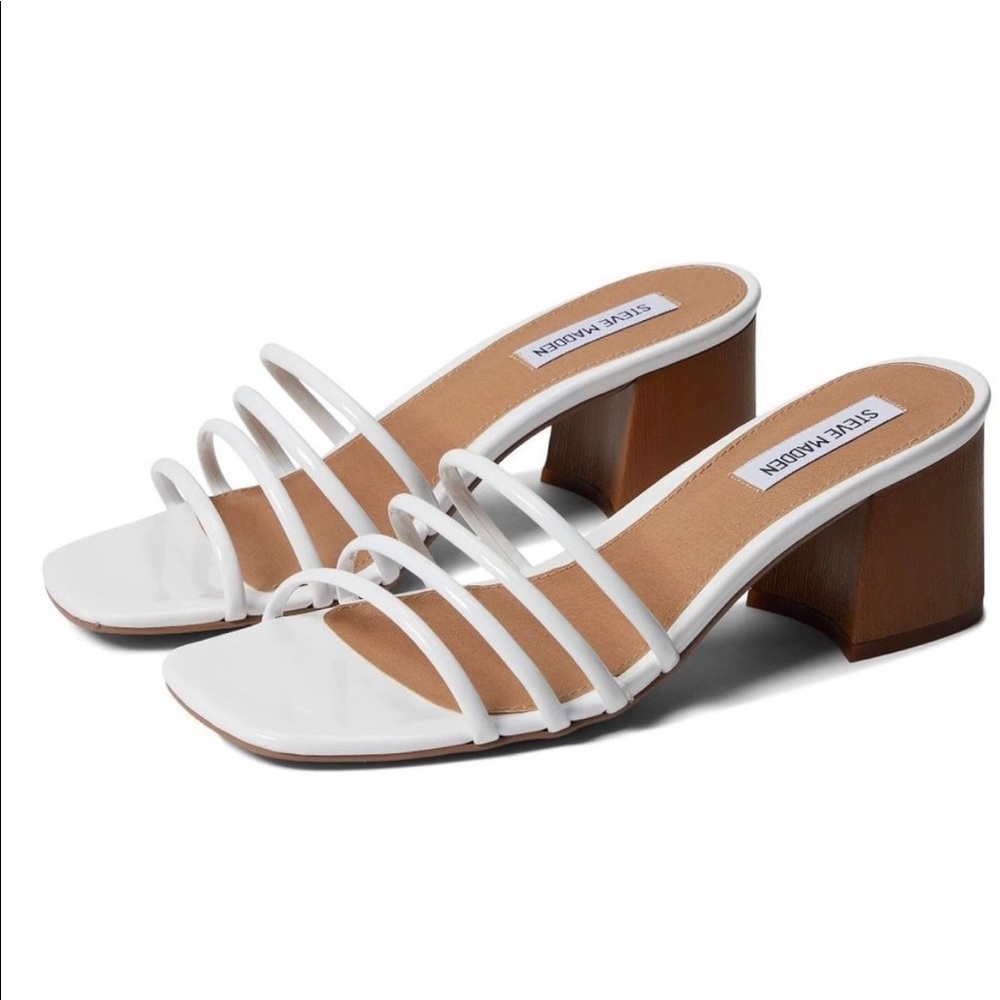 New Steve Madden Sandals Omay White Heels